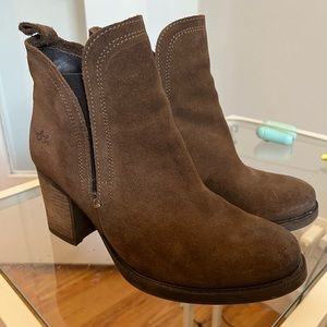 Suede heeled booties